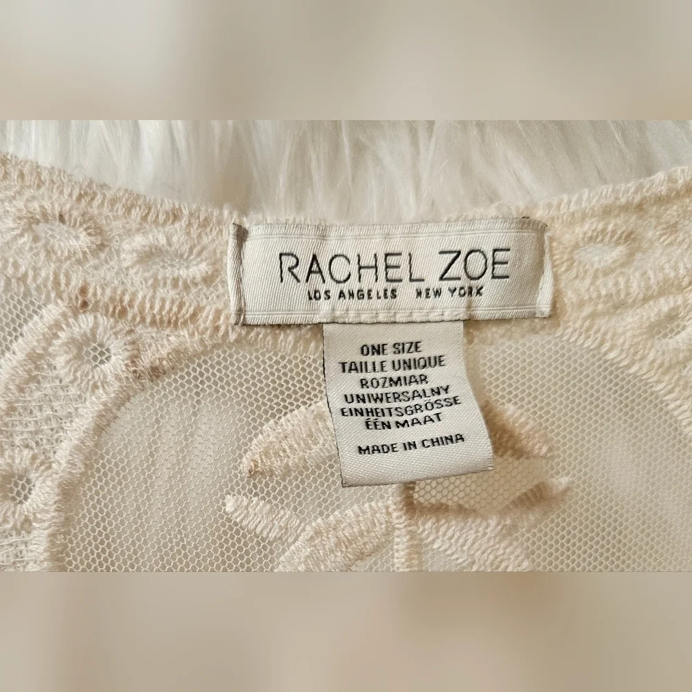 Rachel Zoe *Rare* 2000's Cream Lace Overlay - Picture 7 of 9